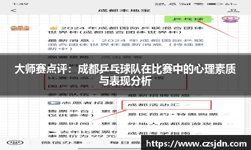 大师赛点评：成都乒乓球队在比赛中的心理素质与表现分析